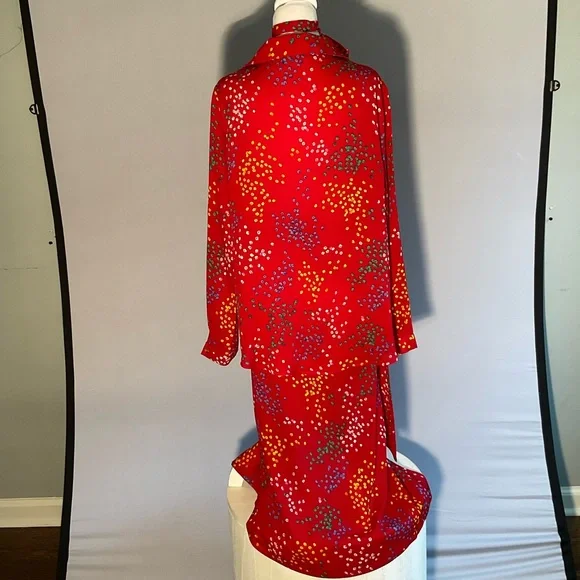 UK Never Fully Dressed Bohochic Vacation 2 piece Wrap Midi Skirt Long Sleeve - Picture 3 of 13